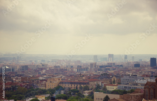 Panoramic view of Barcelona city