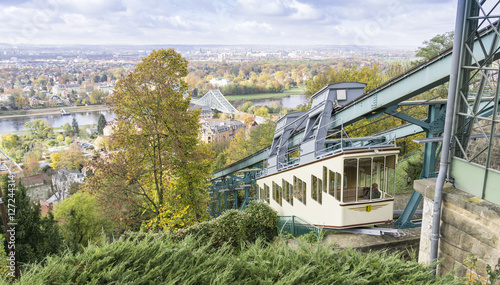 view over Dresden with the Blue Wonder and Dresden Suspension Railway