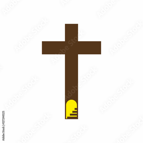 The road to heaven only through the cross of Jesus Christ. Stairway to Heaven.