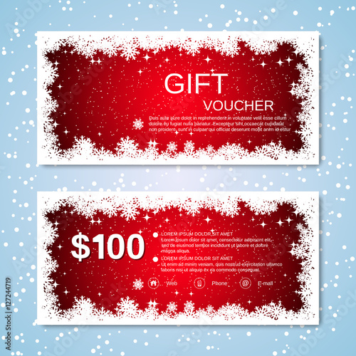 Christmas and New Year discount coupon vector template