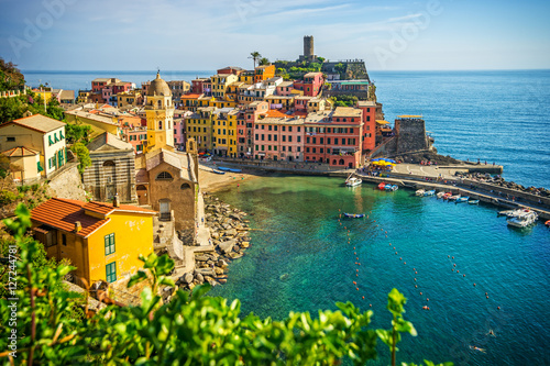 Old town on the rocks Liguria Italy
