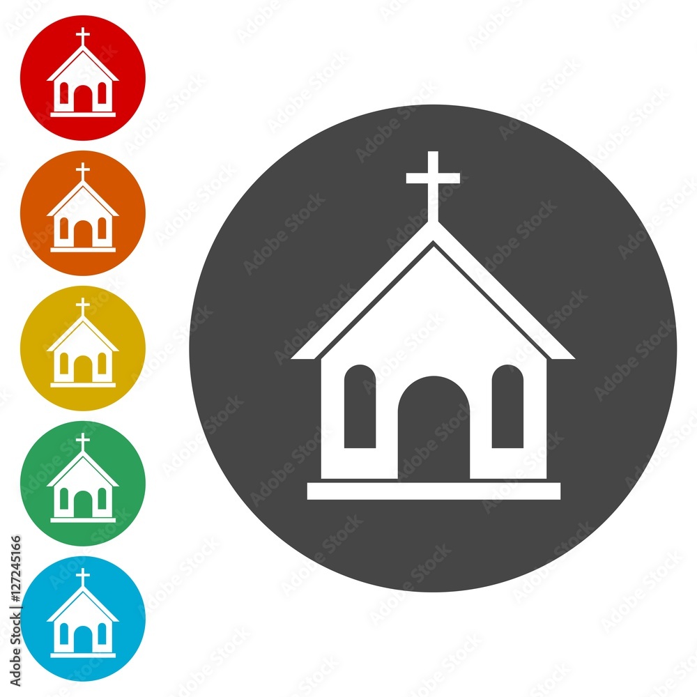 Church icons set 