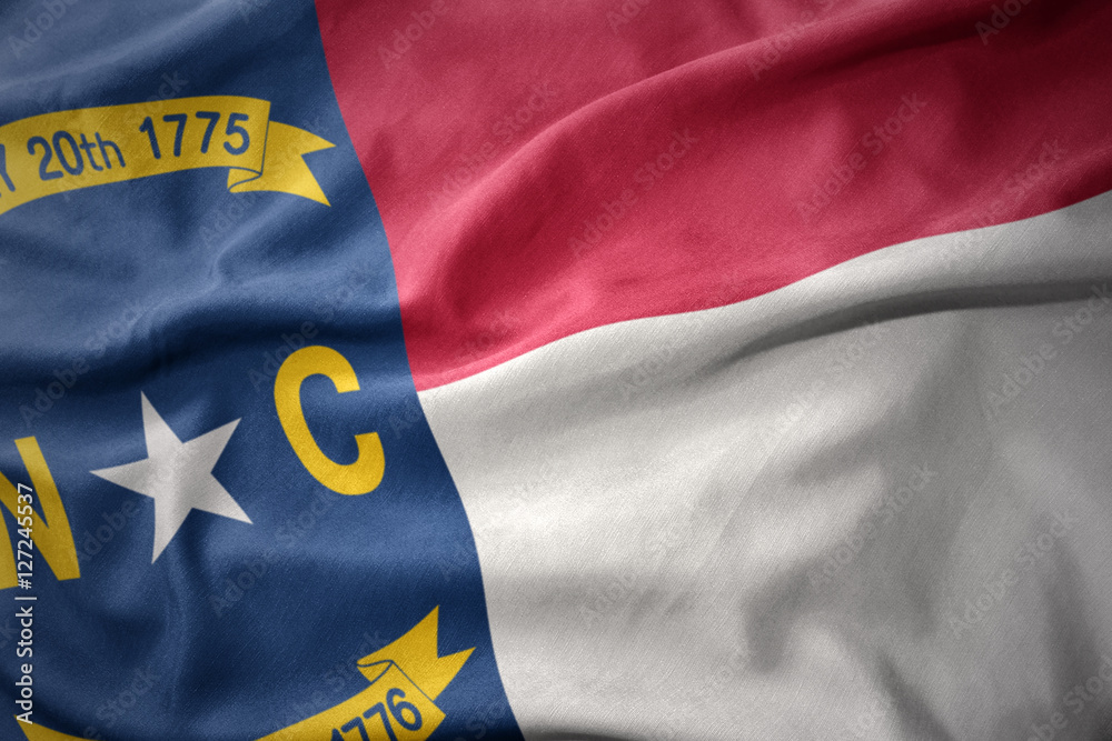 Naklejka premium macha kolorowe flagi stanu Karolina Północna.