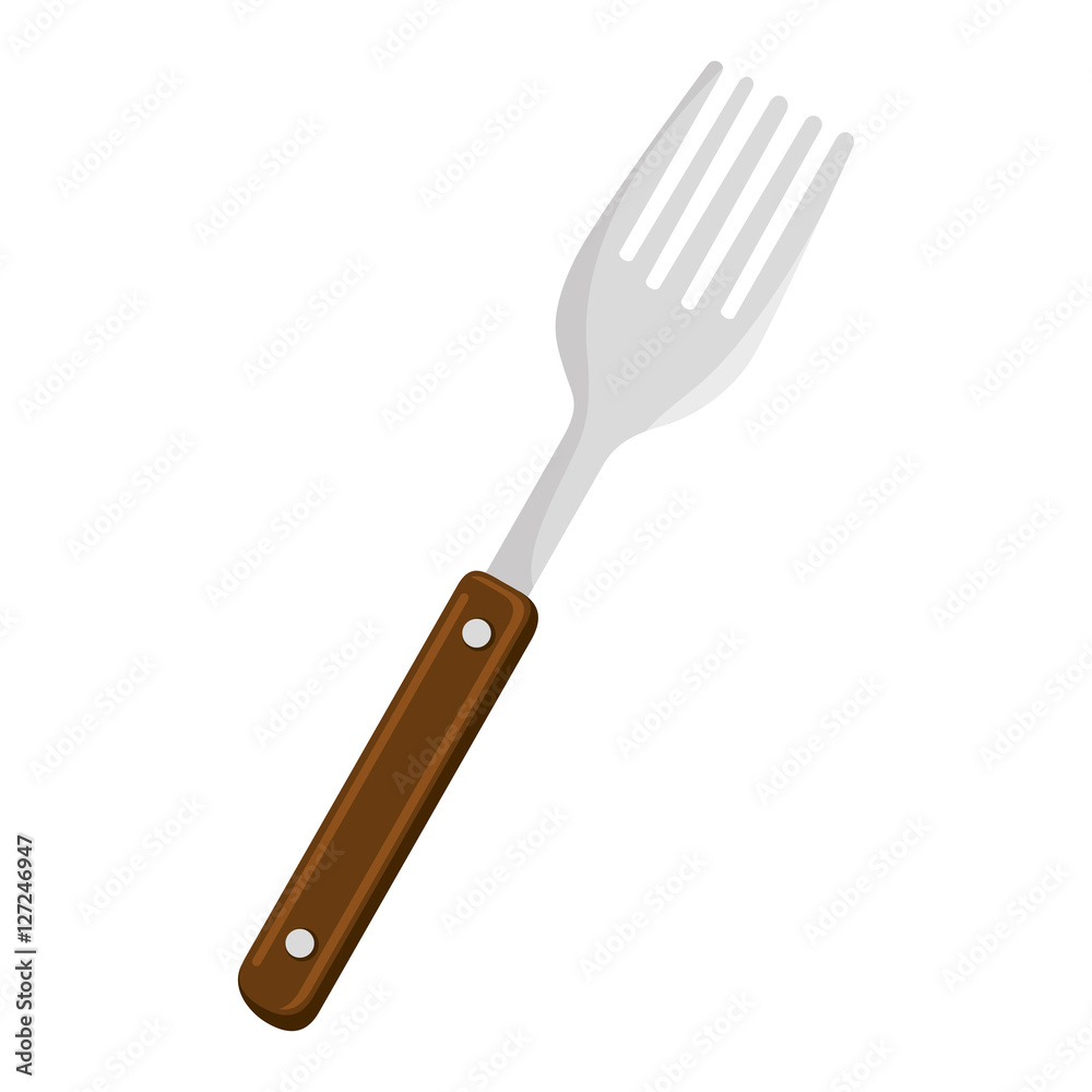Naklejka premium fork cutlery tool isolated icon vector illustration design