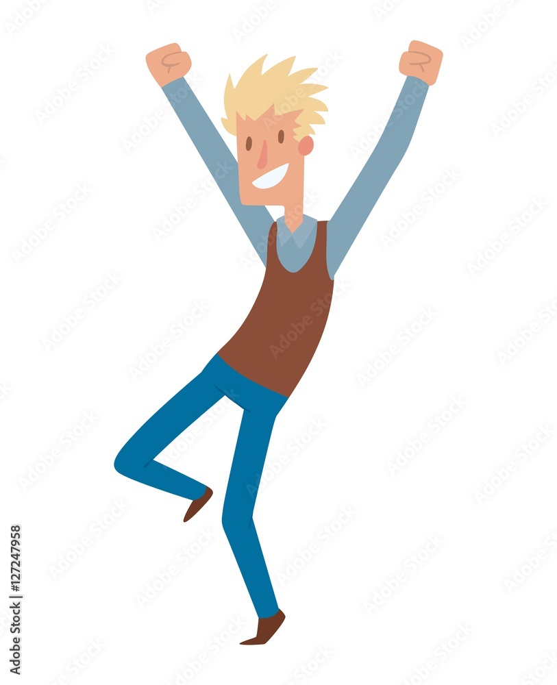 Happy jumping man vector Happy jumping man vector