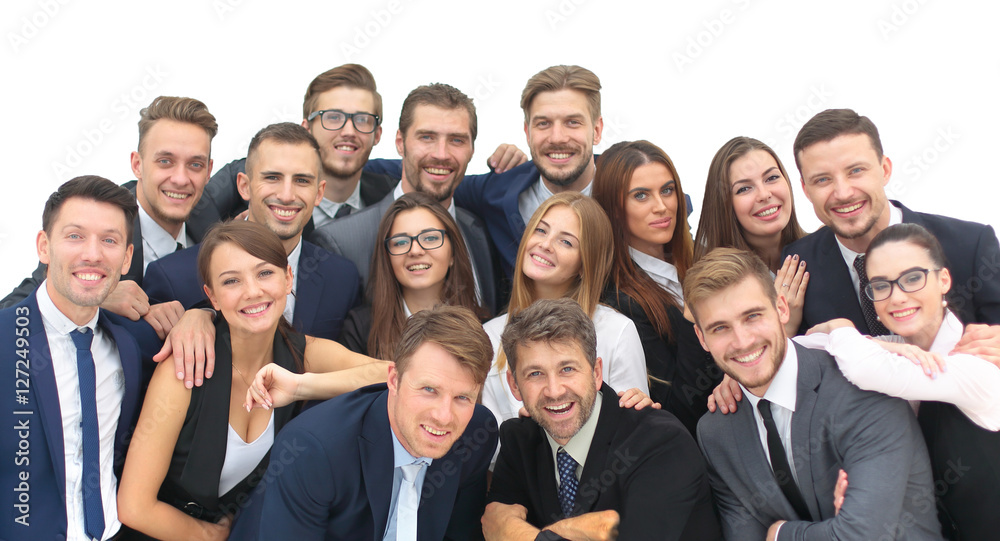 Large group of excited business people. Isolated on white Large group of excited business people. Isolated on white