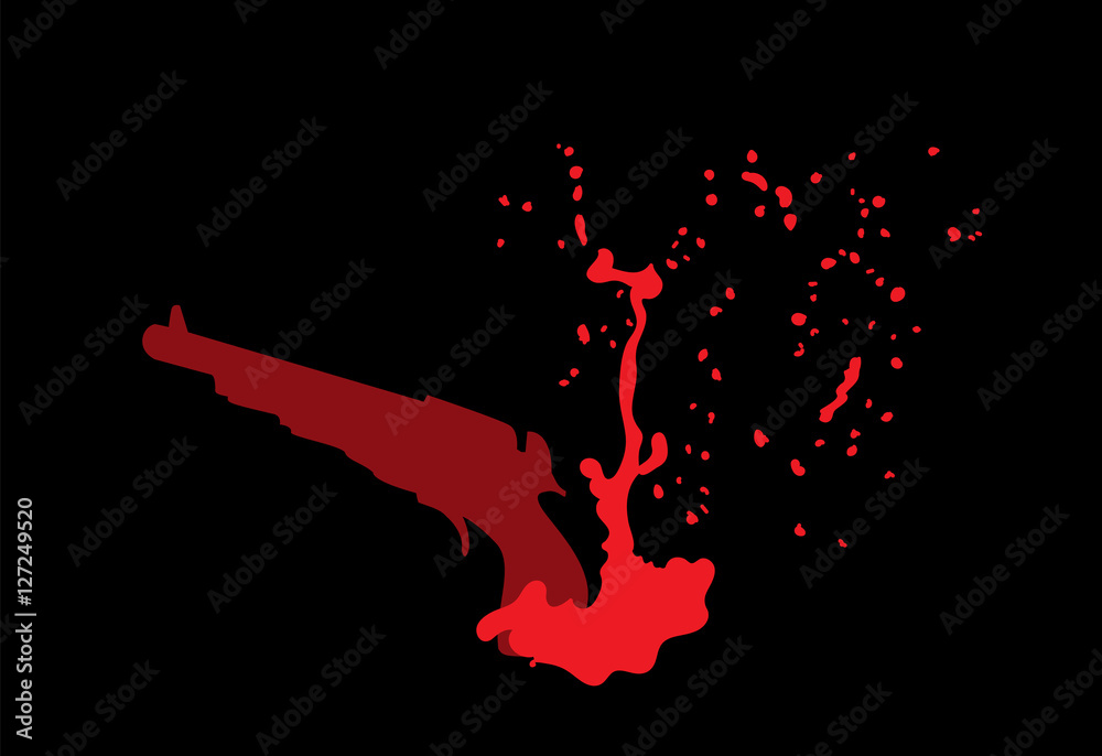 Fototapeta premium Gun and Blood