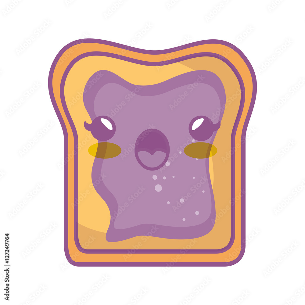 Obraz premium bread toast kawaii style isolated icon vector illustration design