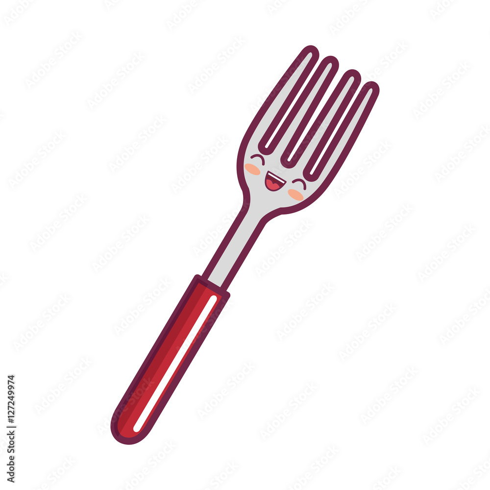 fork cutlery tool kawaii style isolated icon vector illustration design fork cutlery tool kawaii style isolated icon vector illustration design