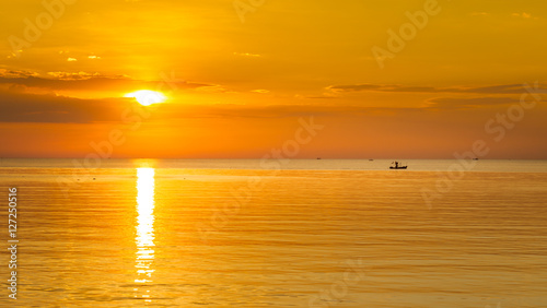 Colorful sunset in the sea 