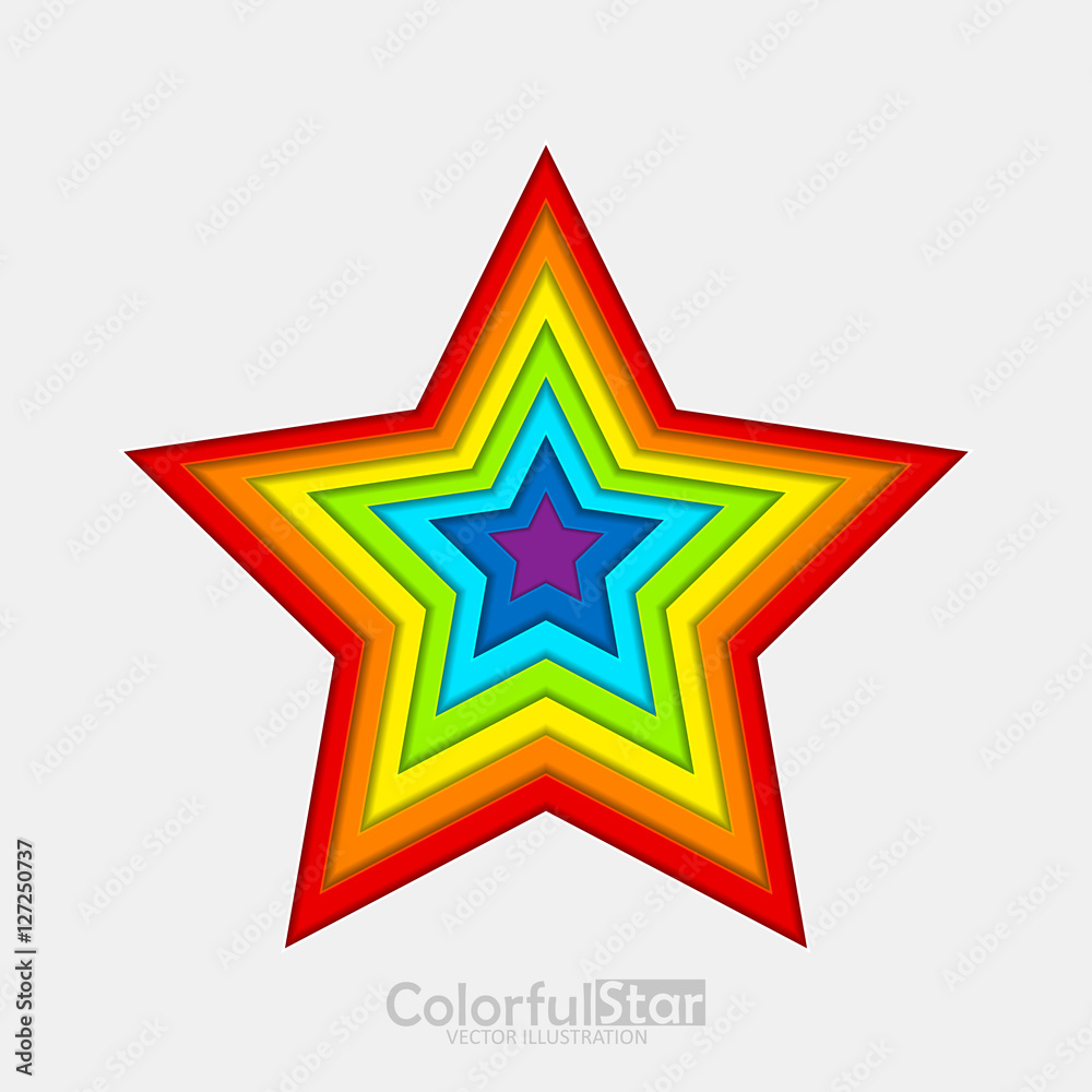 Applique stars of paper in rainbow colors Applique stars of paper in rainbow colors