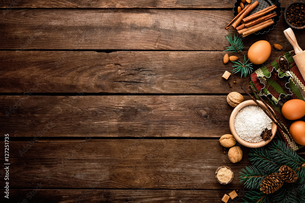 culinary background for Christmas baking culinary background for Christmas baking