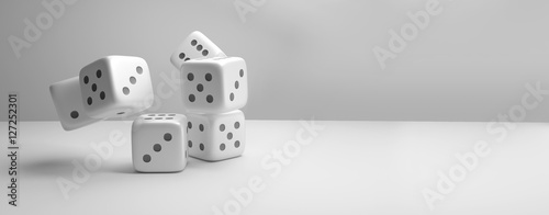 dices. dice 3d render cubes