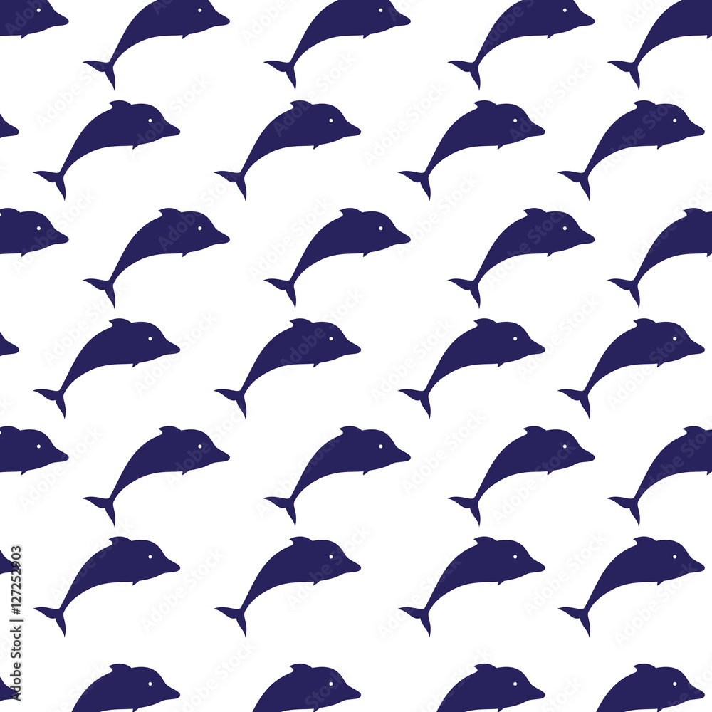 Fototapeta premium dolphin silhouette isolated icon vector illustration design