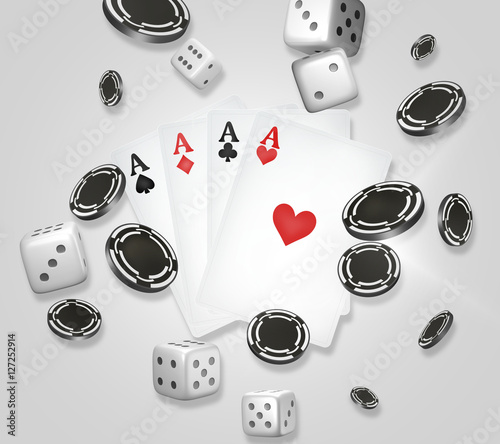 casino theme. Poker cards. gambling poker 3d render