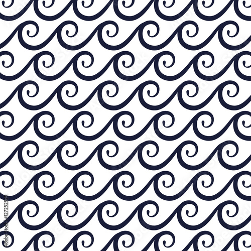 waves sea maritime frame vector illustration design