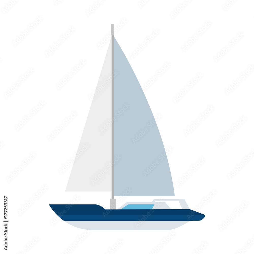 sailboat maritime frame icon vector illustration design