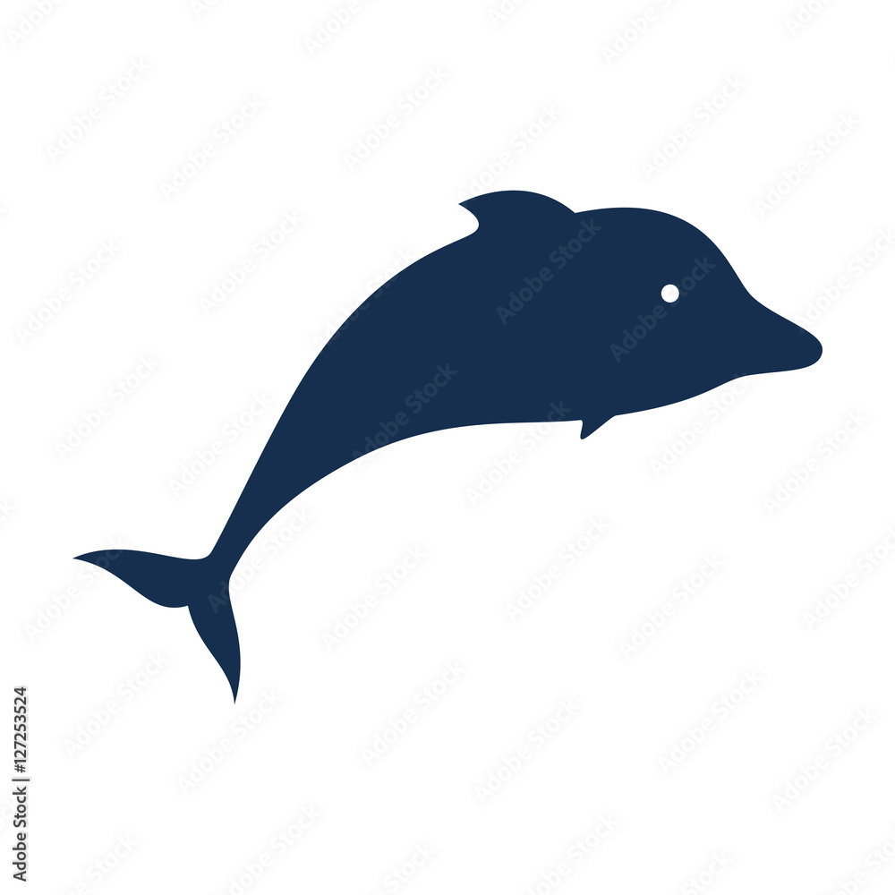 Fototapeta premium dolphin silhouette isolated icon vector illustration design