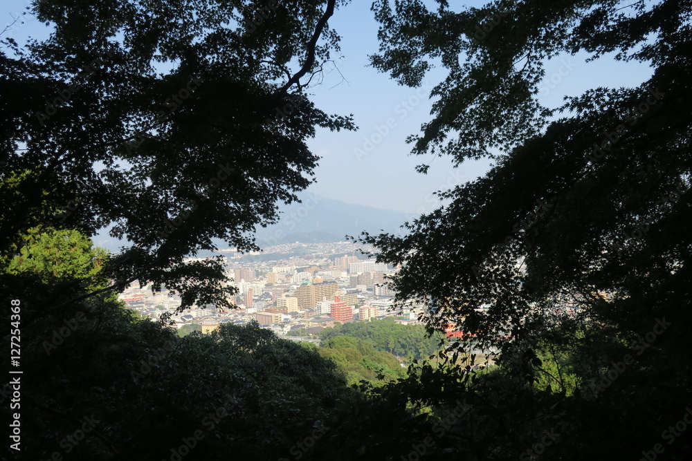 福岡県筑紫野市 天拝山頂上からの景色 福岡県筑紫野市 天拝山頂上からの景色
