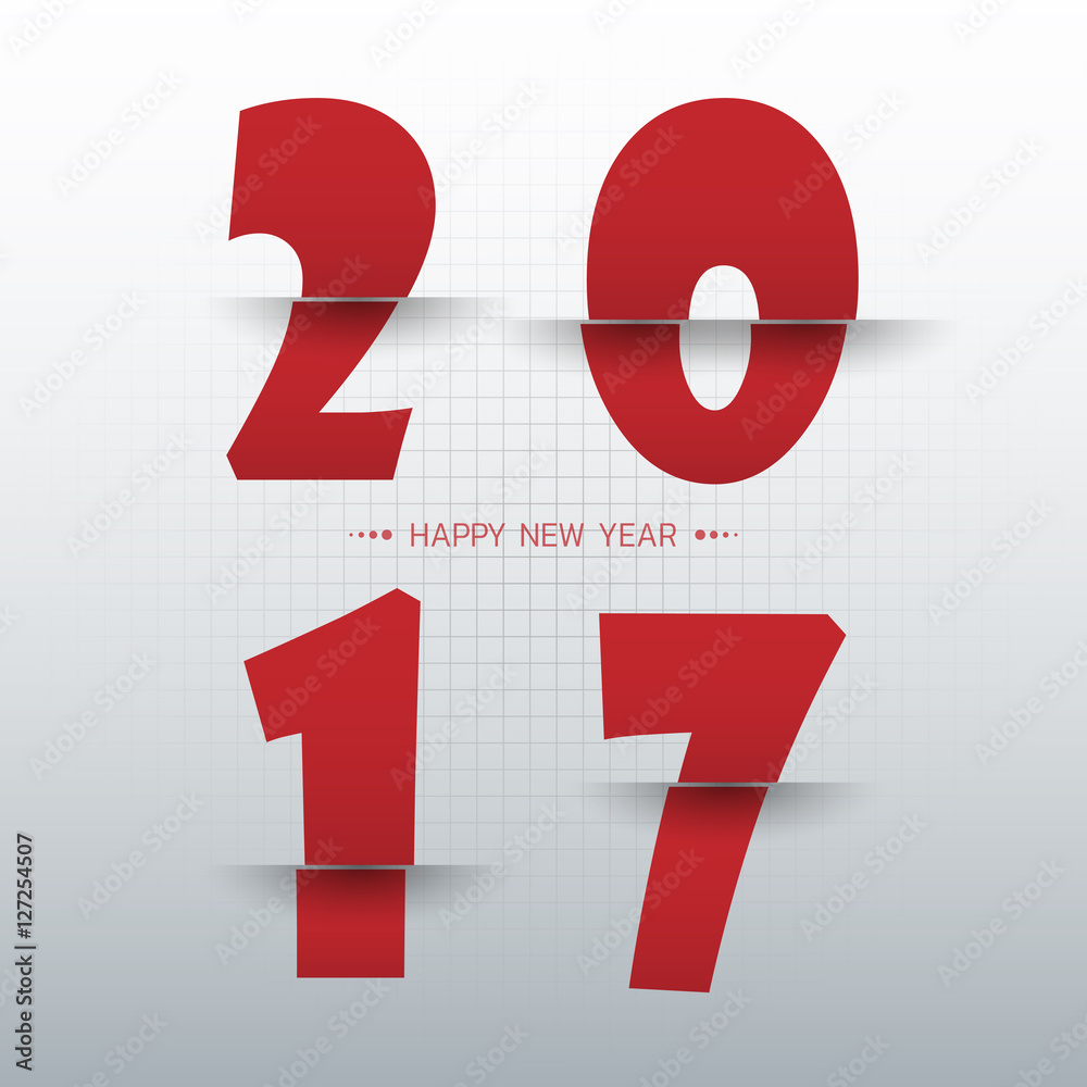 Happy new 2017 year. Greetings card. Colorful design. Vector ill Happy new 2017 year. Greetings card. Colorful design. Vector ill
