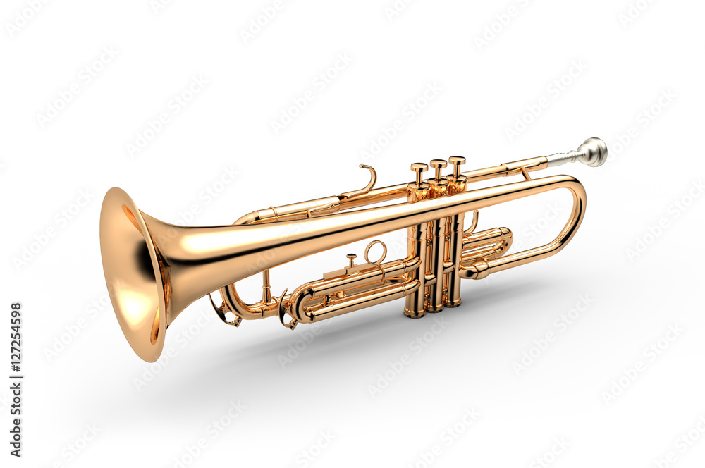 Obraz premium Golden Trumpet isolated on white