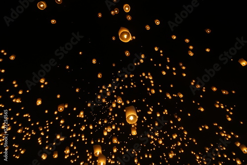 Sky lantern festival(yee peng lanna)in Chaing Mai, Thailand