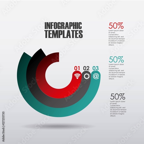 colorful infographic template presentation with numbers. vector illustration