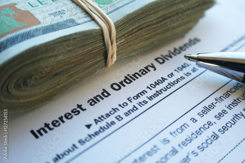 Taxes Interest & Ordinary Dividends Form Stock Photo High Quality 