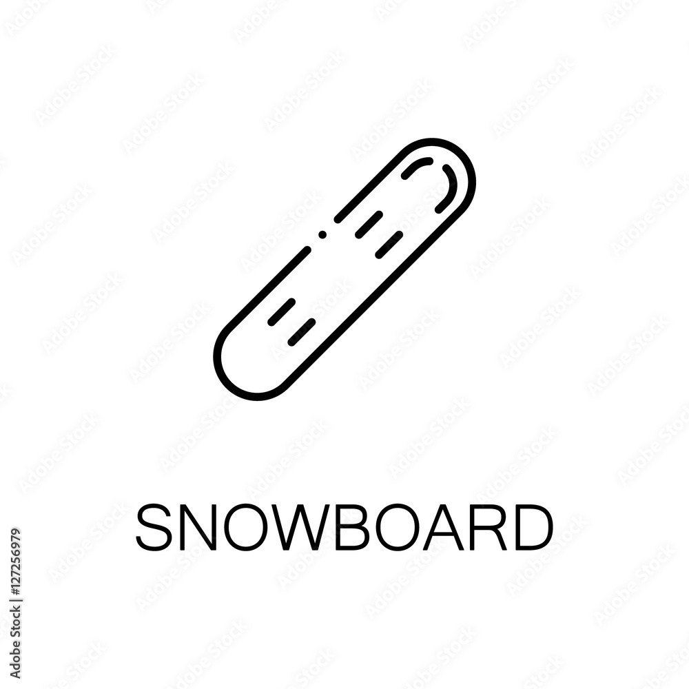 Snowboard flat icon or logo for web design. Snowboard flat icon or logo for web design.