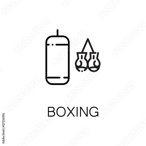 Boxing flat icon or logo for web design.