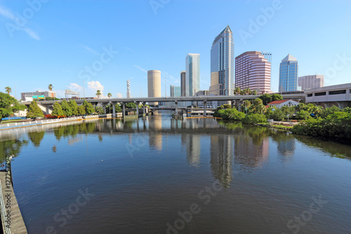 Partial skyline and USF Park in Tampa  Florida