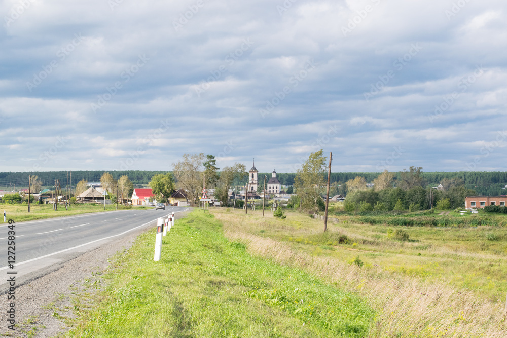 Russian traditional village landscape