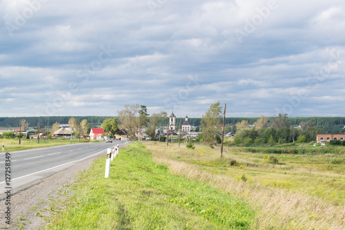 Obraz na płótnie Russian traditional village landscape w salonie
