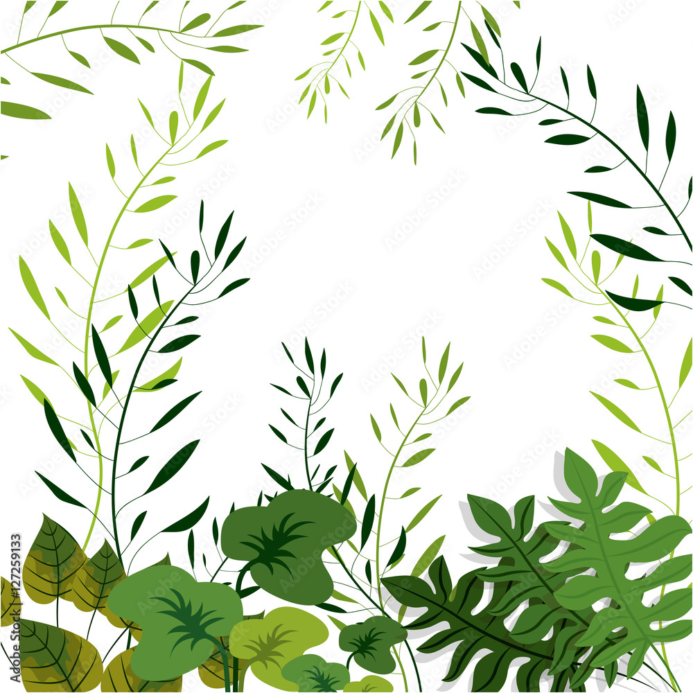 Fototapeta premium Tropical leaves icon. Nature plant botany summer and natural theme. Vector illustration