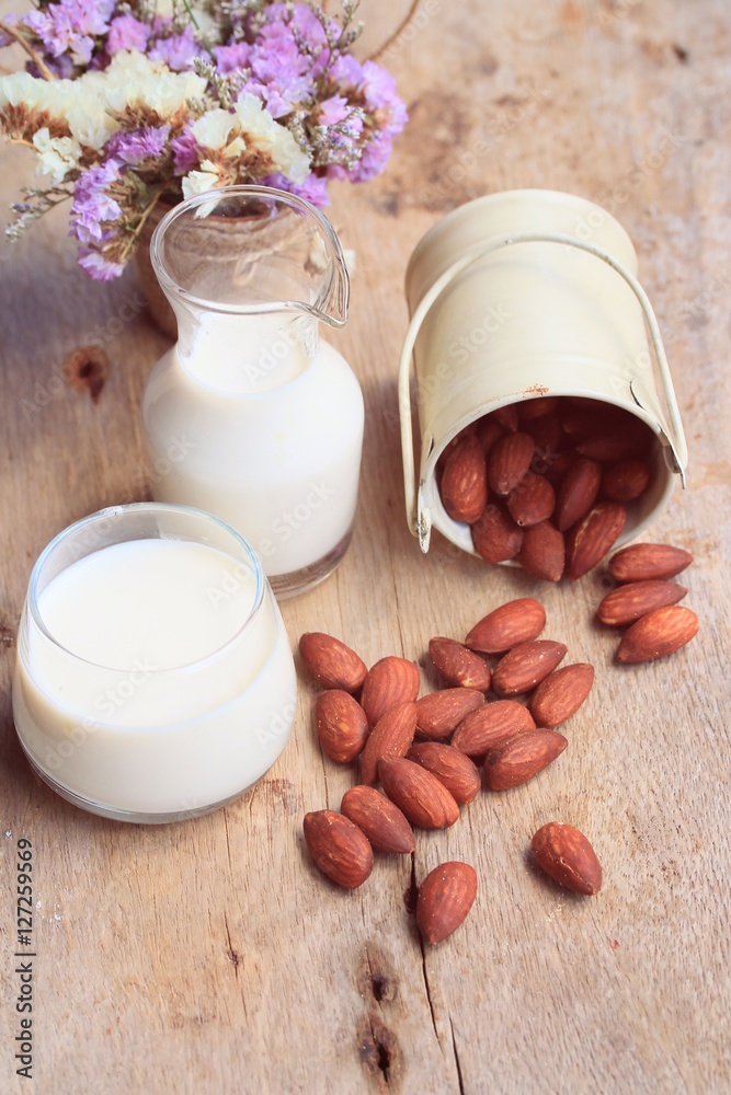 Almond milk and beans Almond milk and beans