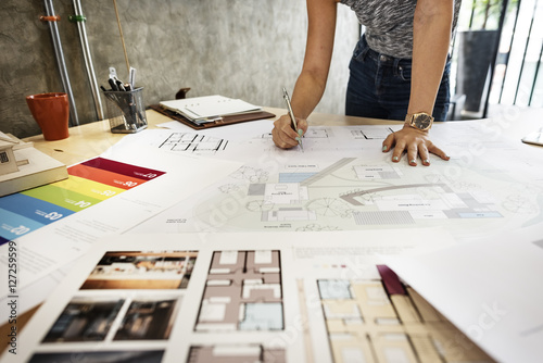 Canvas-taulu Design Studio Architect Creative Occupation Blueprint Concept