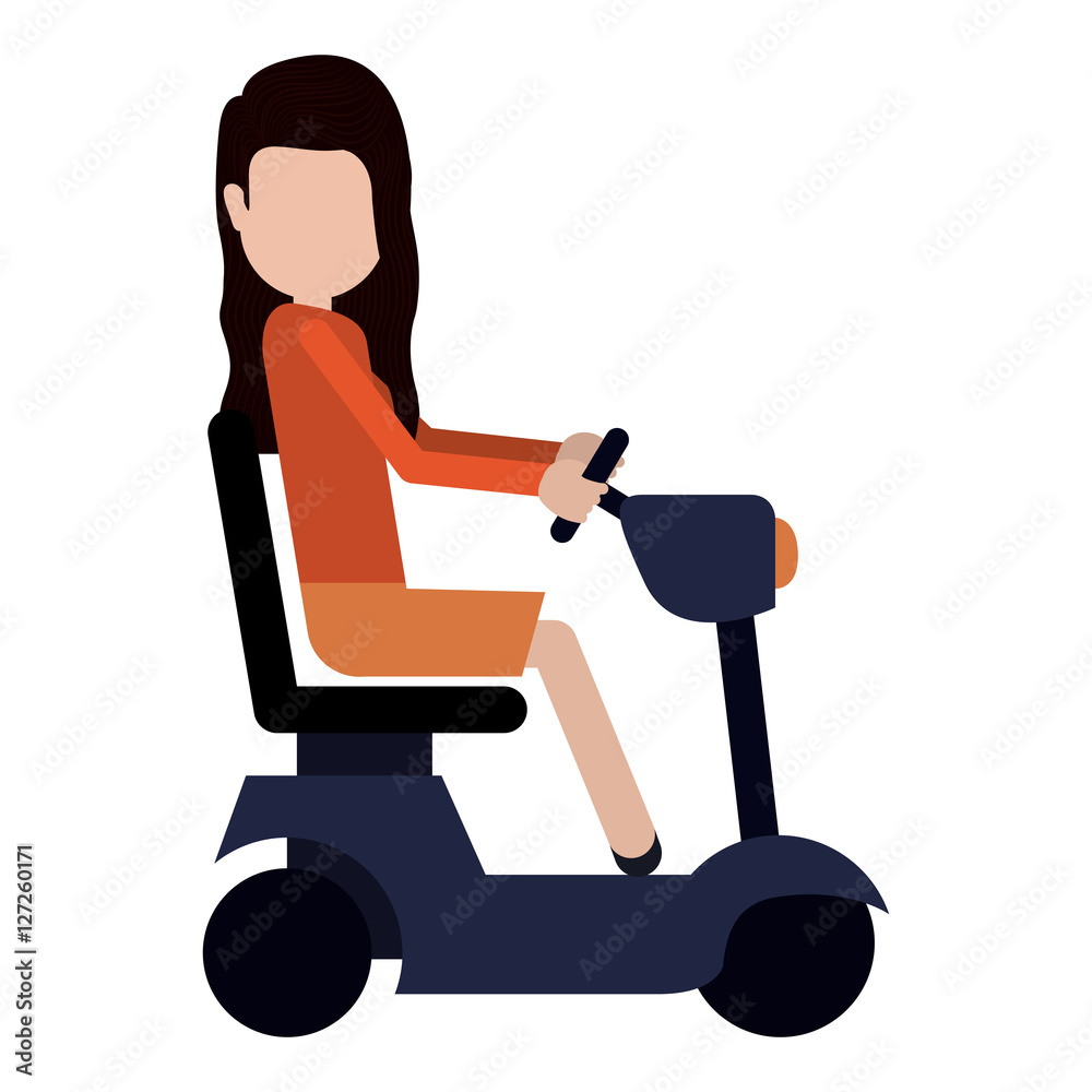 Disabled girl cartoon icon. People medical health care and physical theme. Vector illustration Disabled girl cartoon icon. People medical health care and physical theme. Vector illustration