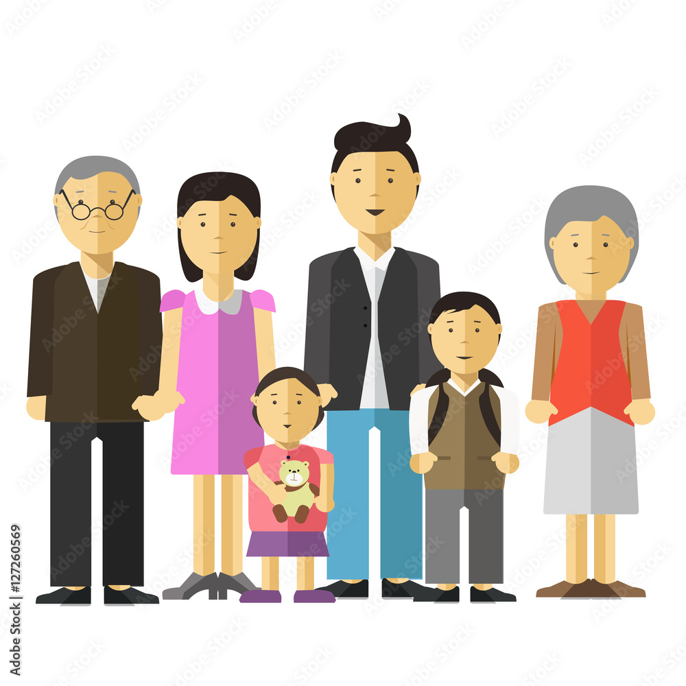 Portrait of happy big family together mother and father, grandfather grandmother, son daughter. Portrait of happy big family together mother and father, grandfather grandmother, son daughter.