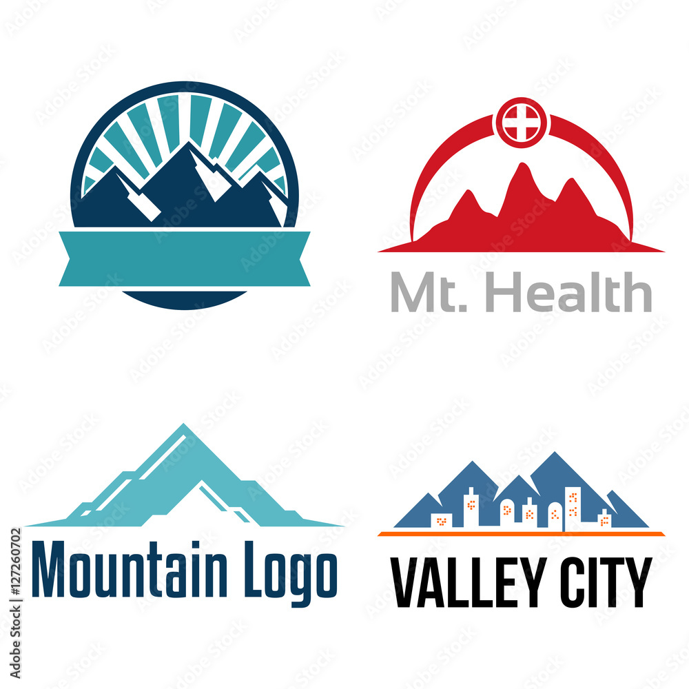 Mountain Health Therapy and Real Estate Logo Collection
