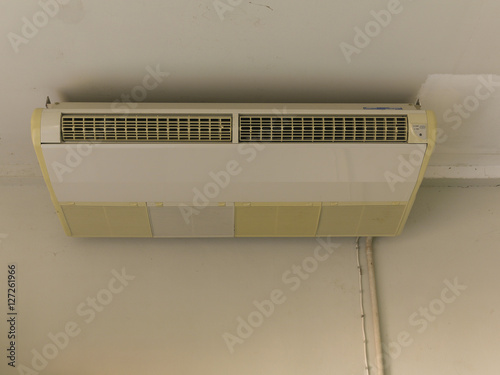 Air conditioner on wall background