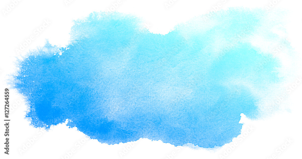 Abstract blue watercolor on white background.This is watercolor splash.It is drawn by hand.