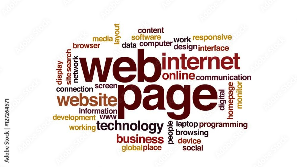 Web page animated word cloud.