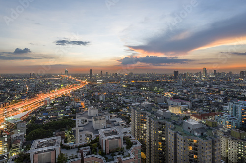 Bangkok Aerial View, Chalerm Maha Nakhon Expressway © tapanuth