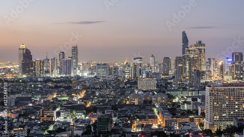 Skyscrapers on Sathorn Road, Bangkok, Thailand photo