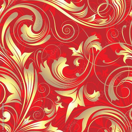 Golden red retro pattern