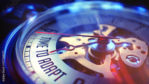 Photos Time To Adapt - Phrase on Pocket Watch. 3D Illustration.
