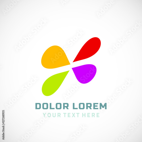 Abstract flower logo icon design