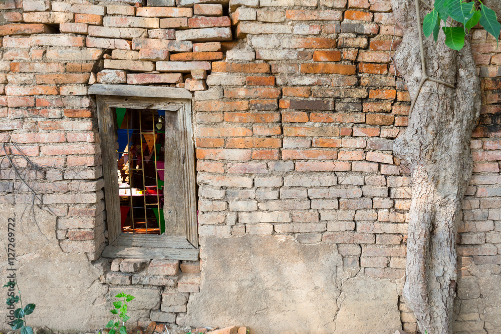 Window of the ancient temple of Thailand