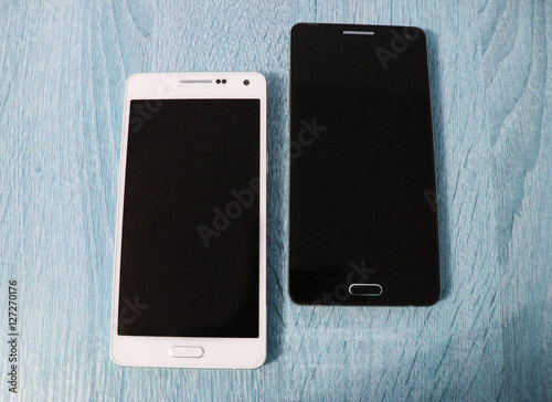 the phone on the table