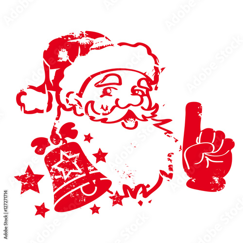 Roter Stempel Weihnachtsmann -  Vektor Illustration freigestellt